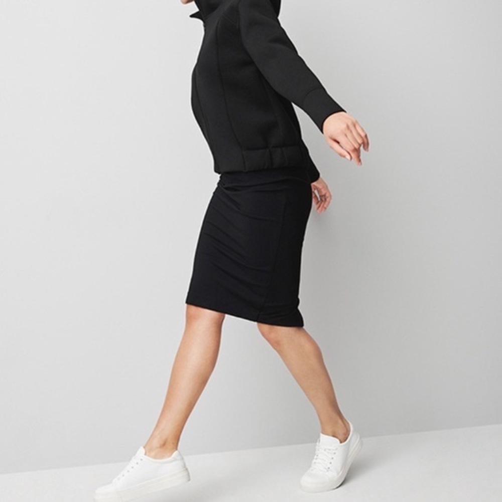 Prologue Navy Blue Midi Pull-On Pencil Skirt
